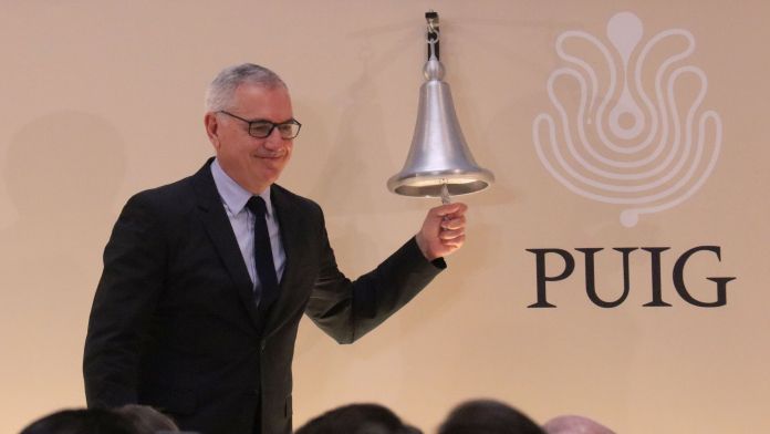 El president executiu de Puig, Marc Puig, a la cerimònia de la tocada de campana que marca la sortida a borsa de la companyia | ACN