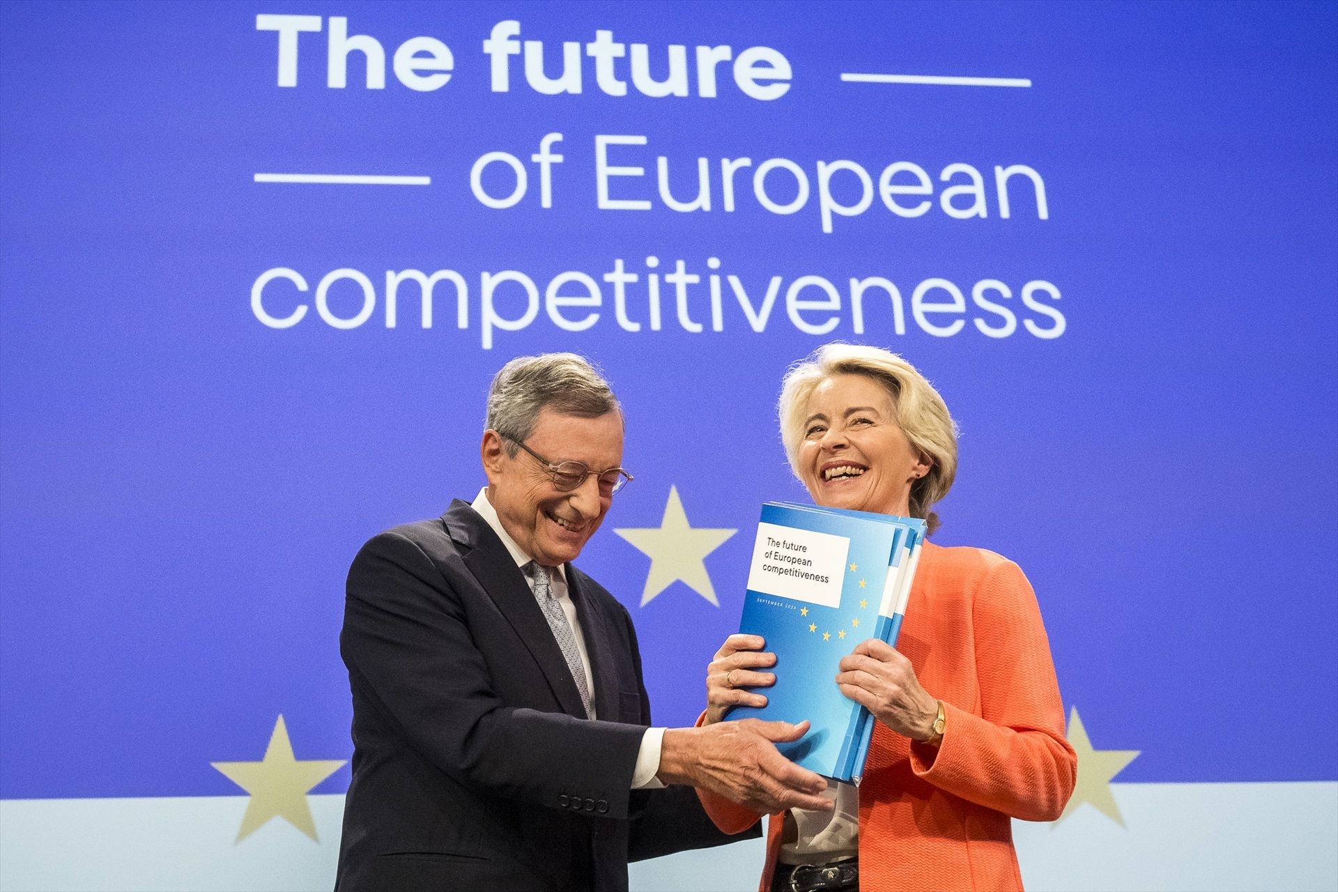 Mario Draghi i Úrsula Von der Leyen a la presentació de l'informe sobre el futur de la competitivitat europea, el 9 de setembre de 2024 | Europa Press Mario Draghi i Úrsula Von der Leyen a la presentació de l'informe sobre el futur de la competitivitat europea, el 9 de setembre de 2024 | Europa Press