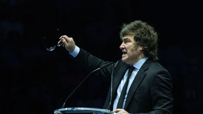 Javier Milei durant un discurs el passat mes de juny a Madrid | Europa Press