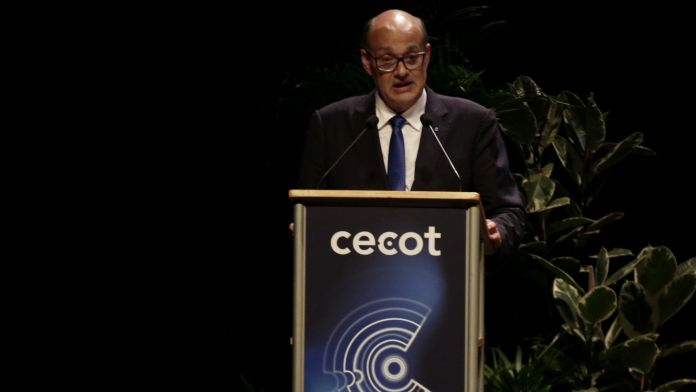 El president de Cecot, Xavier Panés, durant la Nit | Jordi Pujolar (ACN) El president de Cecot, Xavier Panés, durant la Nit | Jordi Pujolar (ACN)