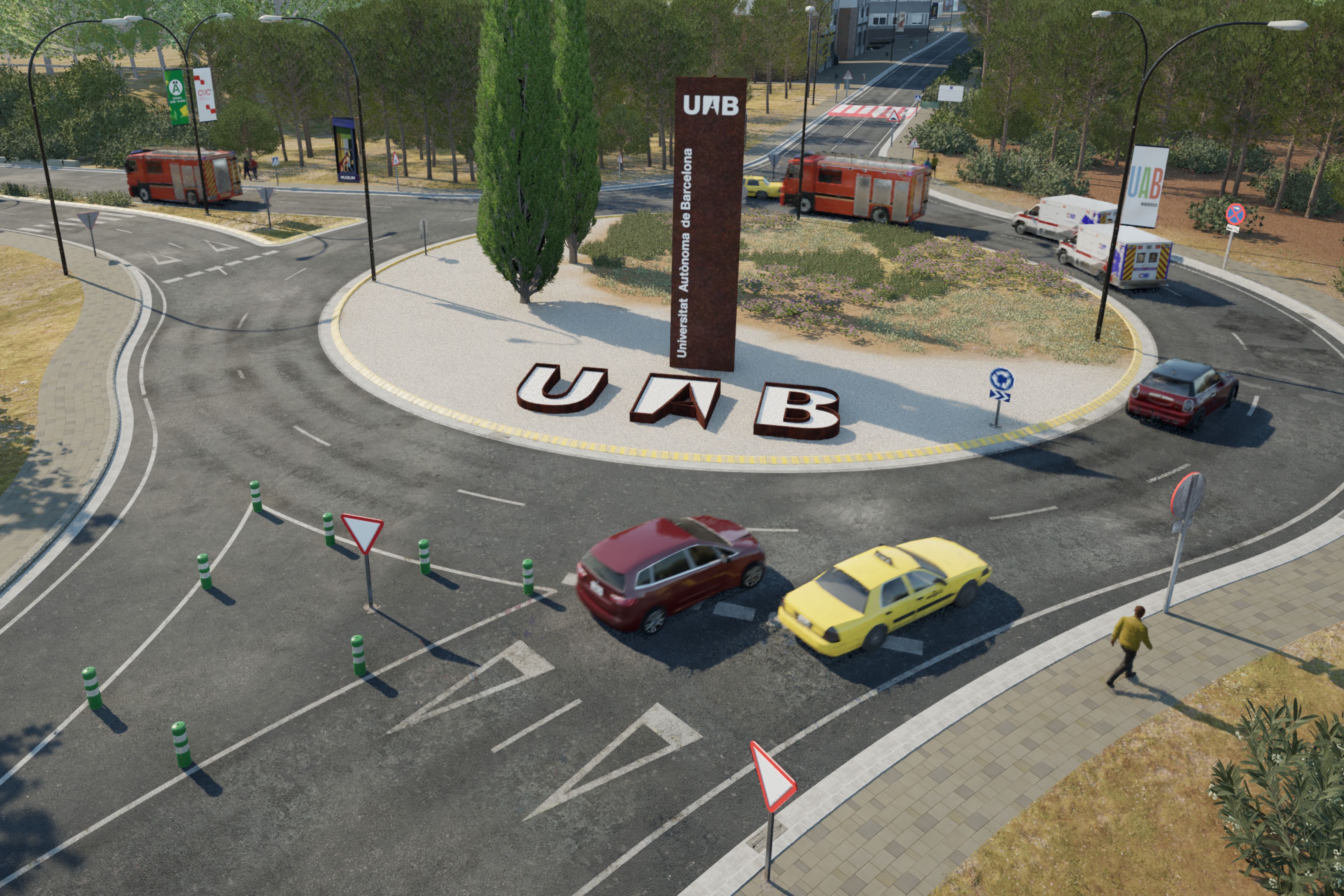 Captura del simulador de conducció autònoma Town-UAB | ACN