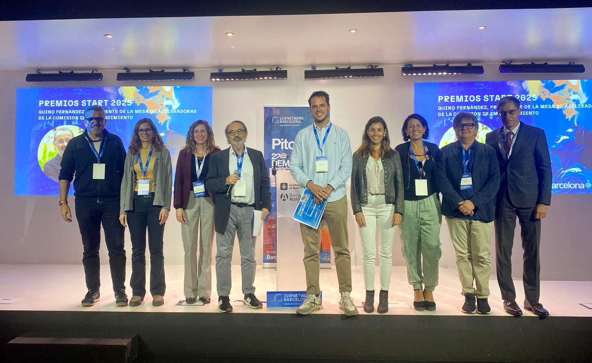 D’esquerra a dreta: Antoni Mascaró (Emascaró), Joana Tobella (Aigües de Barcelona), Neus Coll (CINC), Quino Fernández (22@Network Barcelona), Joao Curado (Flomics Biotech), Sandra Ruiz (Generalitat), Susana Prado (22@Network Barcelona), Xavier Simó (Inlea) i Antoni Fitó (Avantges) | Cedida D’esquerra a dreta: Antoni Mascaró (Emascaró), Joana Tobella (Aigües de Barcelona), Neus Coll (CINC), Quino Fernández (22@Network Barcelona), Joao Curado (Flomics Biotech), Sandra Ruiz (Generalitat), Susana Prado (22@Network Barcelona), Xavier Simó (Inlea) i Antoni Fitó (Avantges) | Cedida