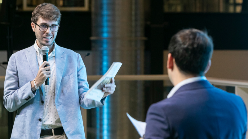 David Lombrana i Carlos Rojas, durant l'acte | Marc Llibre David Lombrana i Carlos Rojas, durant l'acte | Marc Llibre