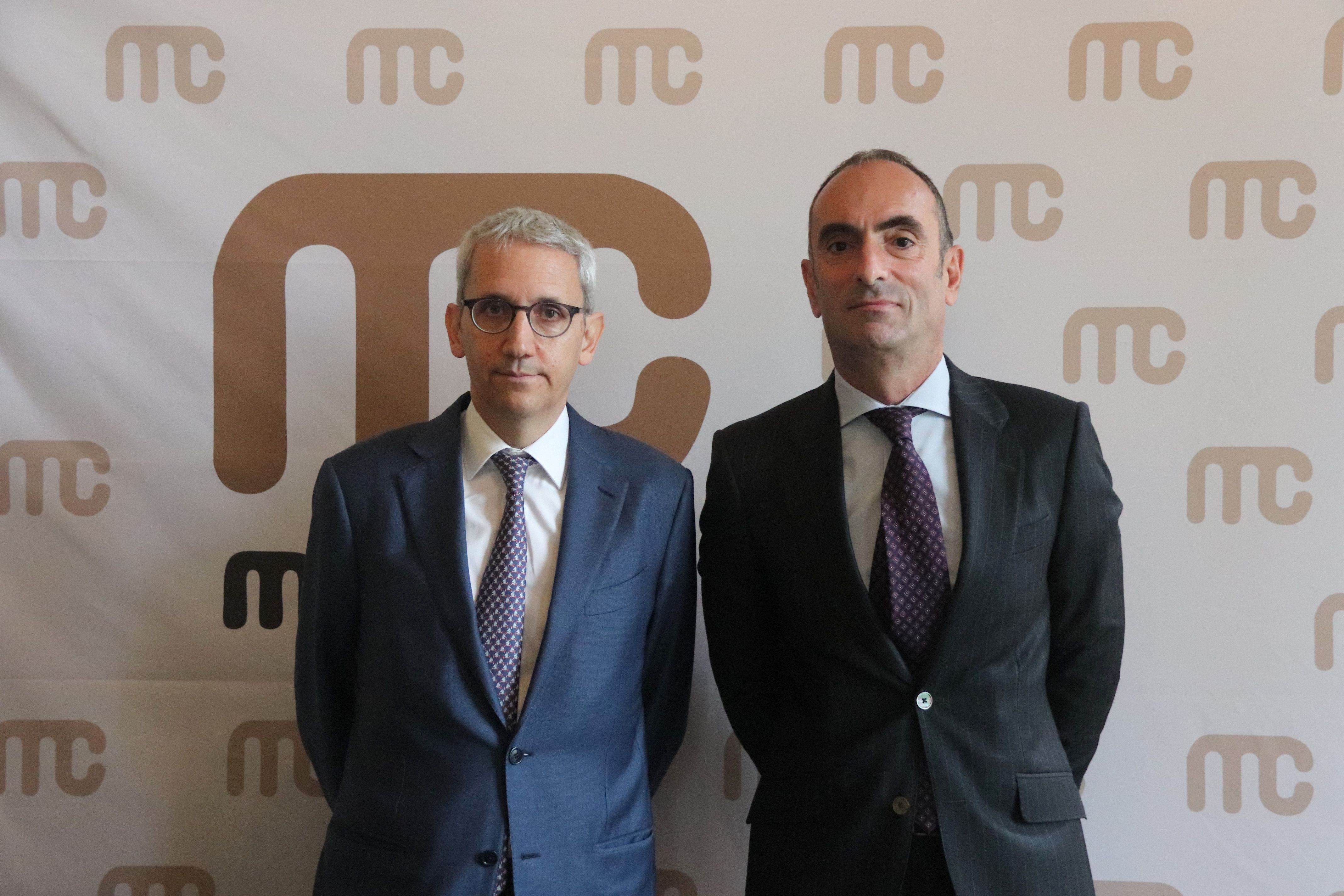 El president de Miquel y Costas, Jordi Mercader, i el director general adjunt, Ignasi Nieto | Maria Asmarat (ACN)