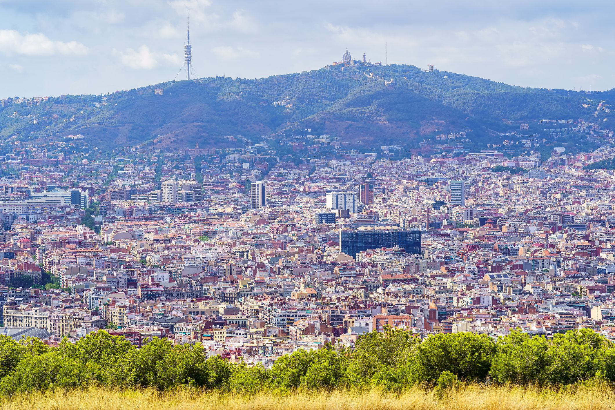 Vista aèria de la ciutat de Barcelona amb la torre de Collserola al fons | iStock
