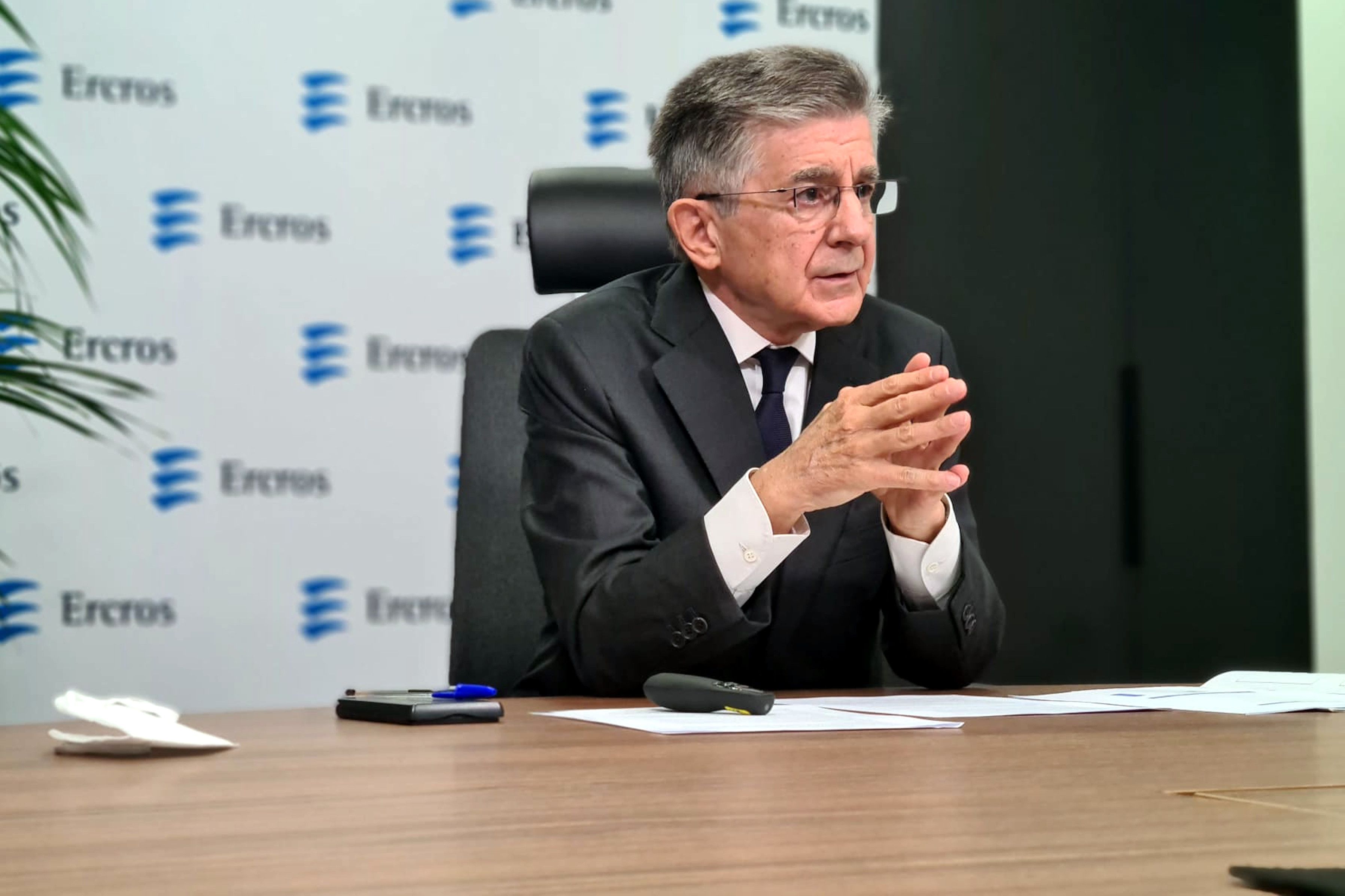 El presidente y CEO de Ercros, Antoni Zabalza, en ruedas de prensa | Cedida El presidente y CEO de Ercros, Antoni Zabalza, en ruedas de prensa | Cedida