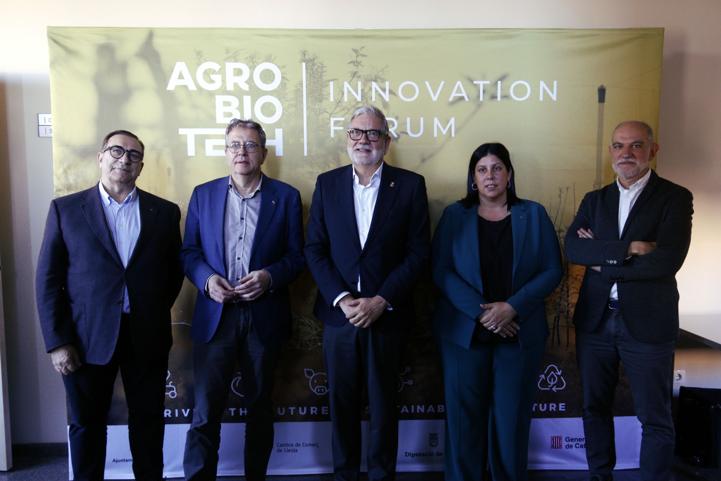 Los representantes del Patronato de la Fundació Fira de Lleida, durante la presentación del Agrobiotech Innovation Forum 2025 | Roger Segura (ACN)