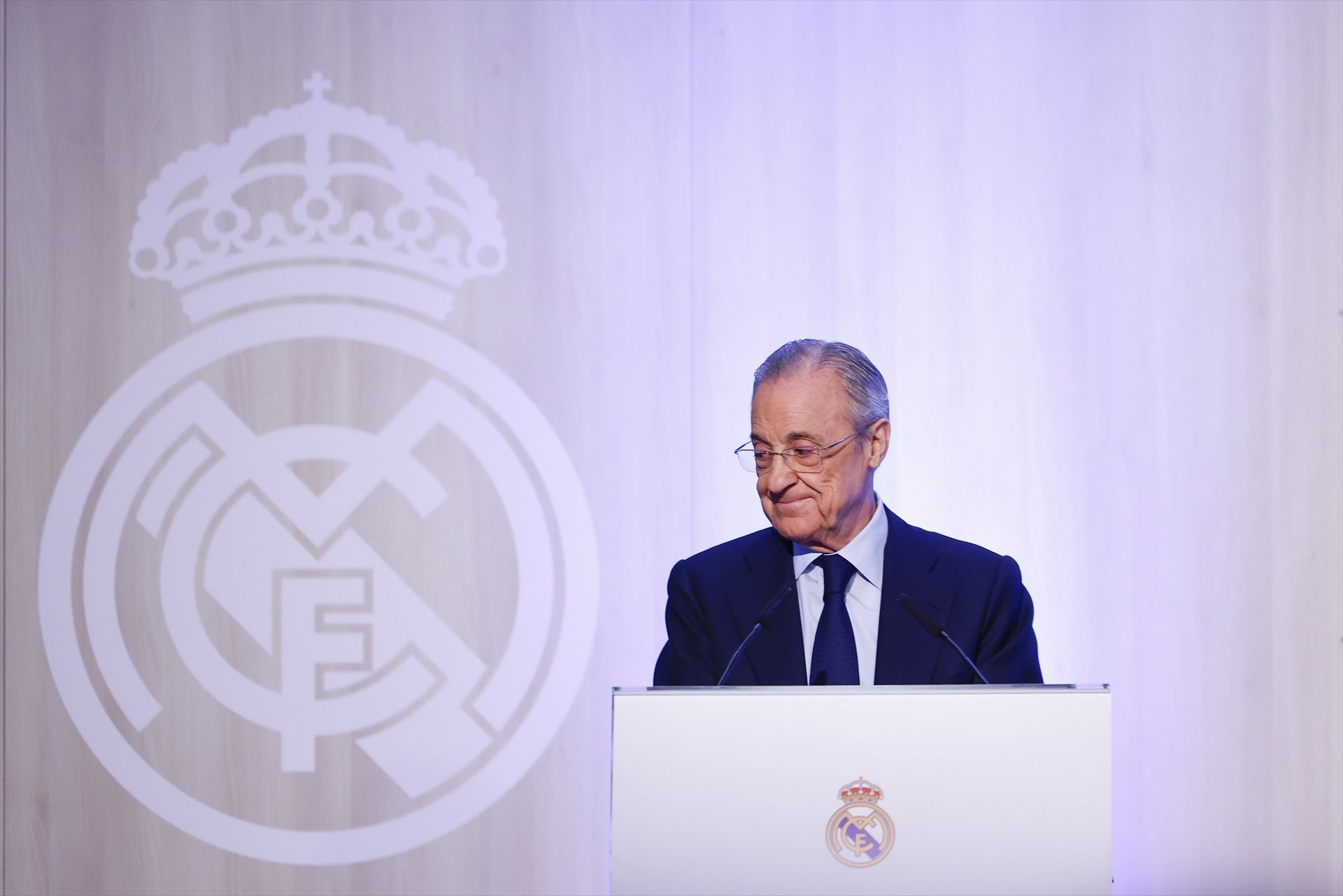Florentino Pérez durante la presentación de un documental sobre el Real Madrid | Europa Press