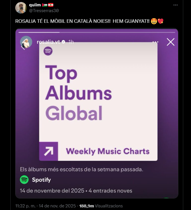 Rosalia té el mòbil en català Rosalia té el mòbil en català