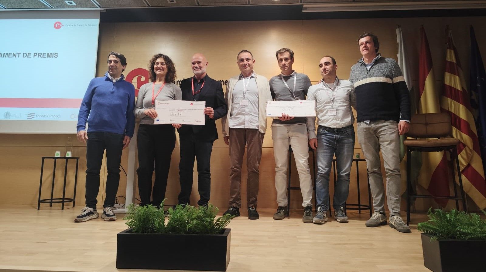 Els representants de Qualla Kids i Gica0, guanyadors de l'Impulsa Startup de Cambra de Sabadell | Cedida