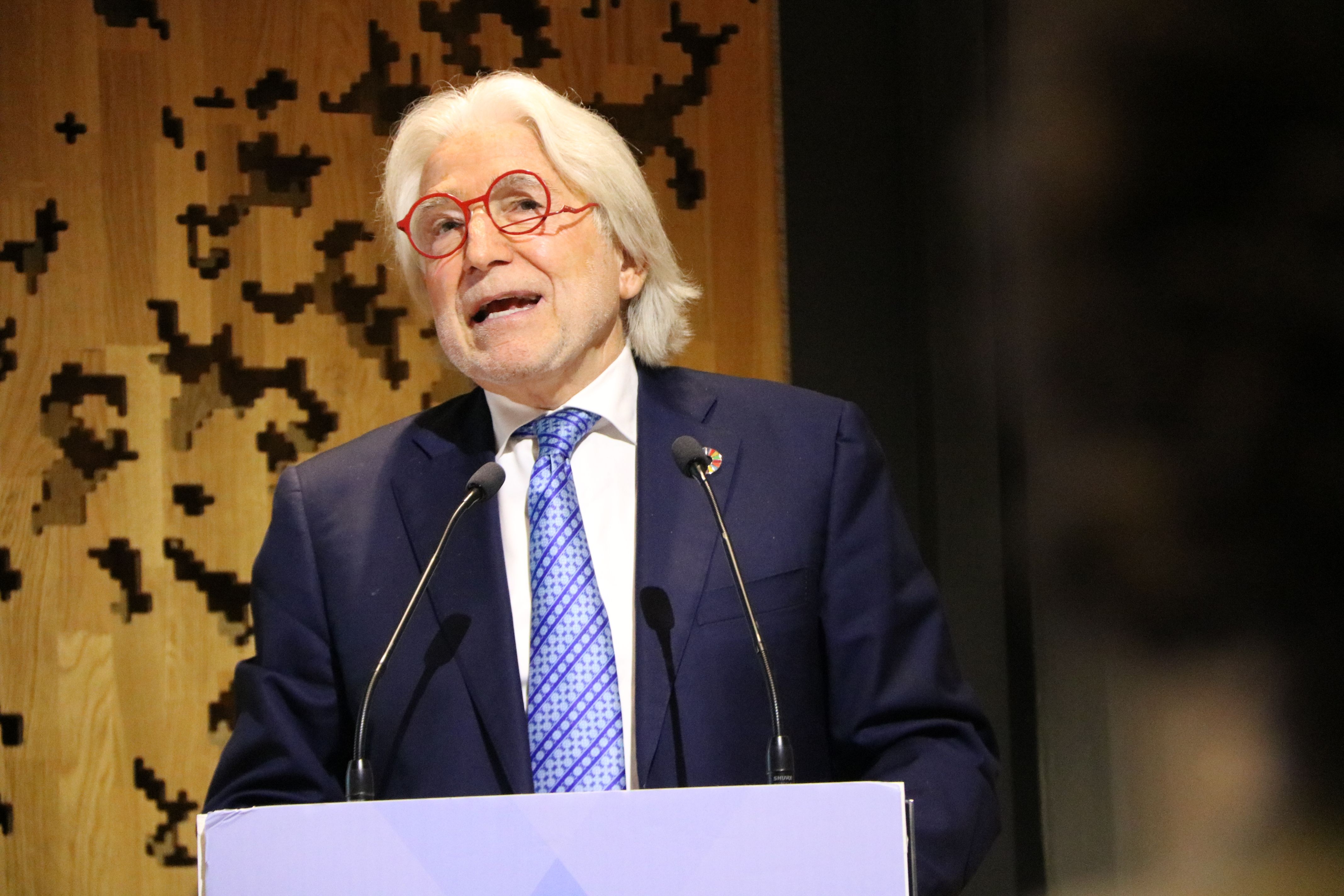 El president de Foment del Treball, Josep Sánchez Llibre, en una conferència a Madrid | Miquel Vera (ACN)