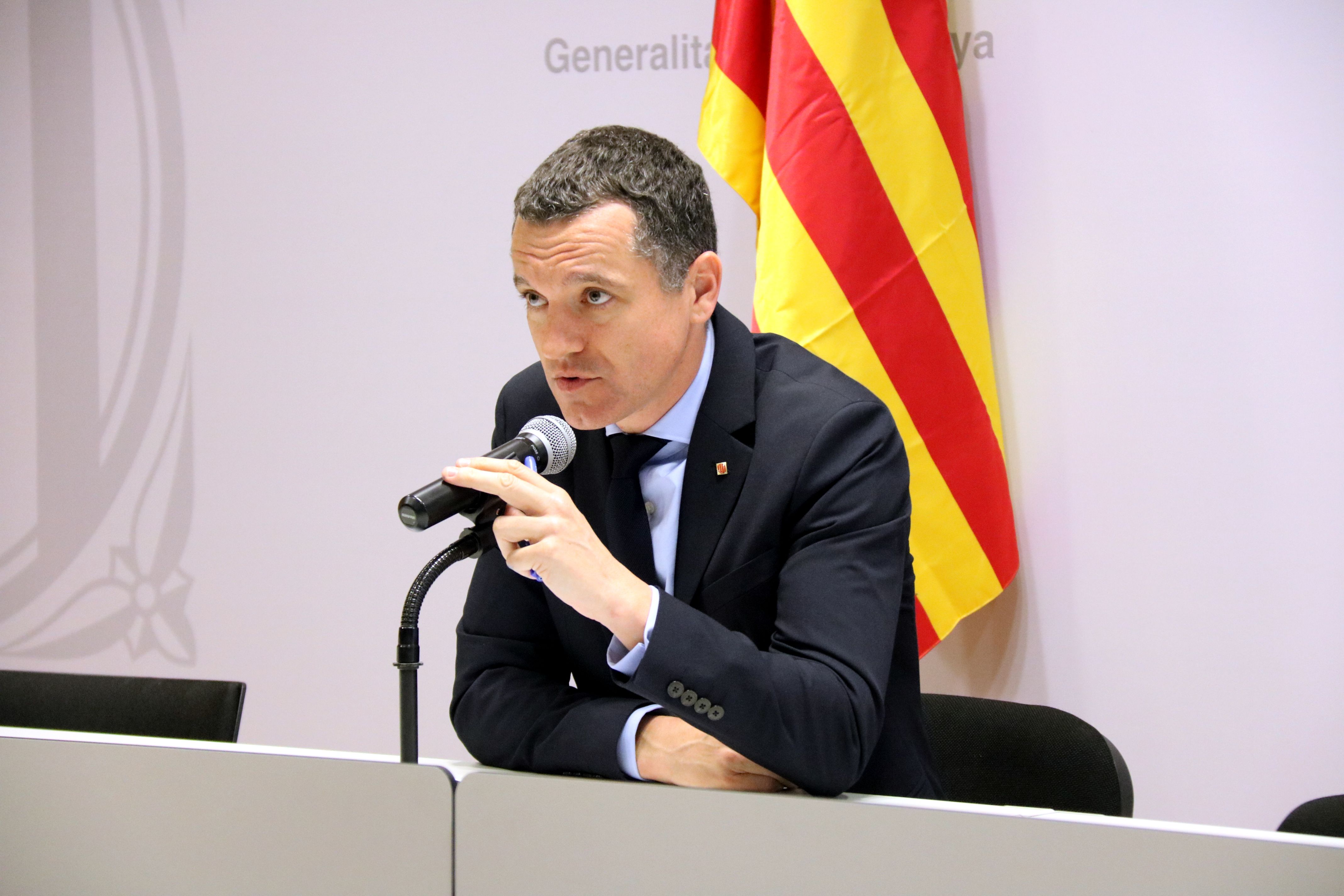 El conseller d’Agricultura, Òscar Ordeig, en roda de premsa aquest dimarts | Andrea Salazar (ACN) El conseller d’Agricultura, Òscar Ordeig, en roda de premsa aquest dimarts | Andrea Salazar (ACN)