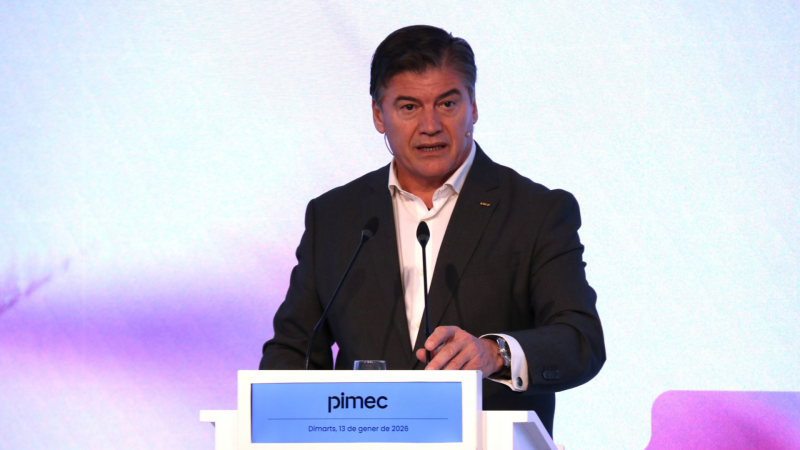 El president de Pimec, Antoni Cañete, en roda de premsa | Andrea Salazar (ACN)