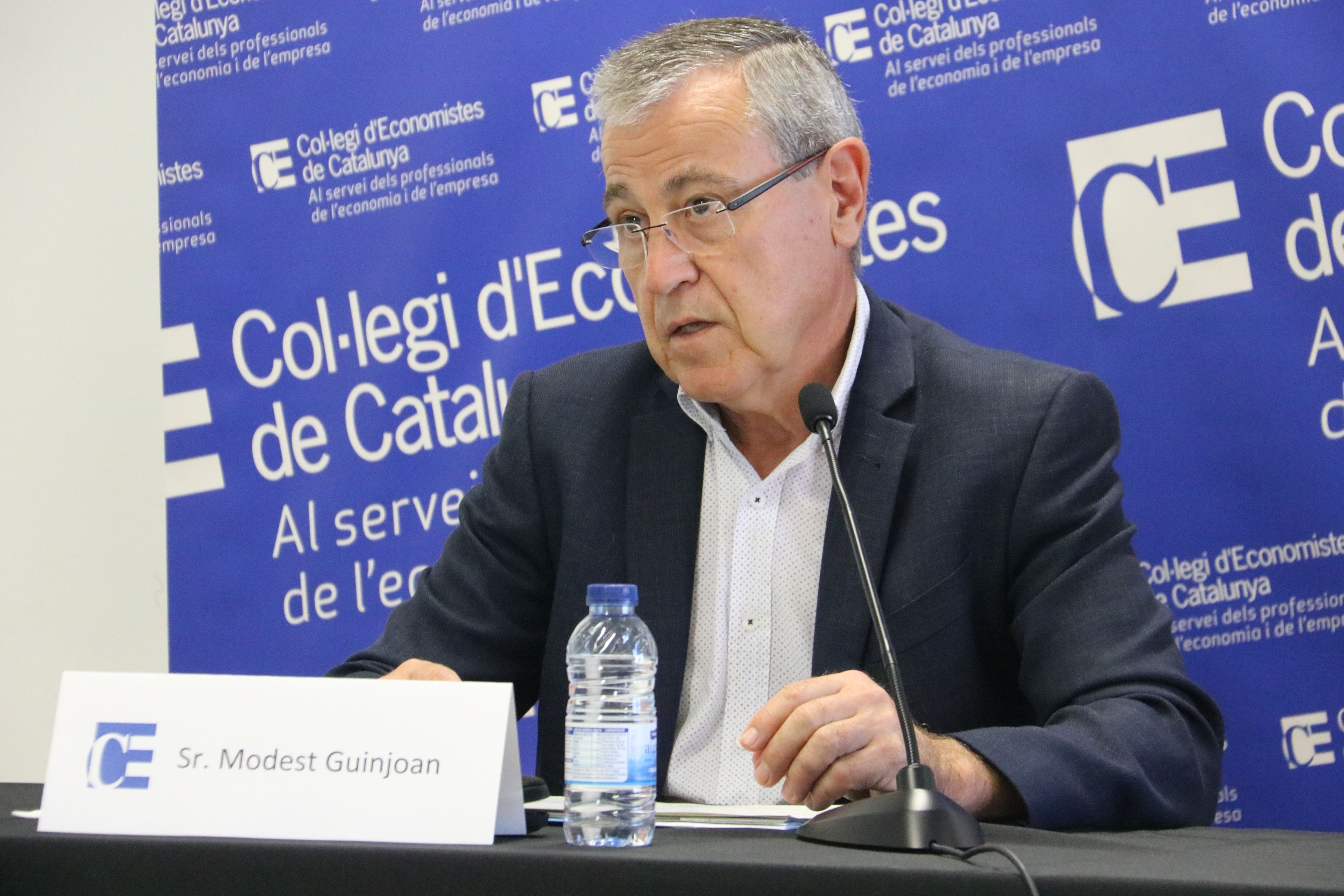L'economista Modest Guinjoan, al Col·legi d'Economistes de Catalunya | Miquel Vera (ACN)