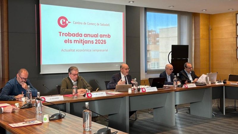 L’equip de la Cambra de Comerç de Sabadell, durant la trobada anual amb els mitjans | Cedida L’equip de la Cambra de Comerç de Sabadell, durant la trobada anual amb els mitjans | Cedida