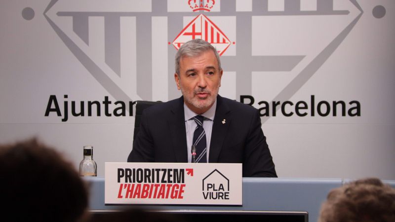 L'alcalde de Barcelona, Jaume Collboni, durant la presentació del pla Viure | ACN