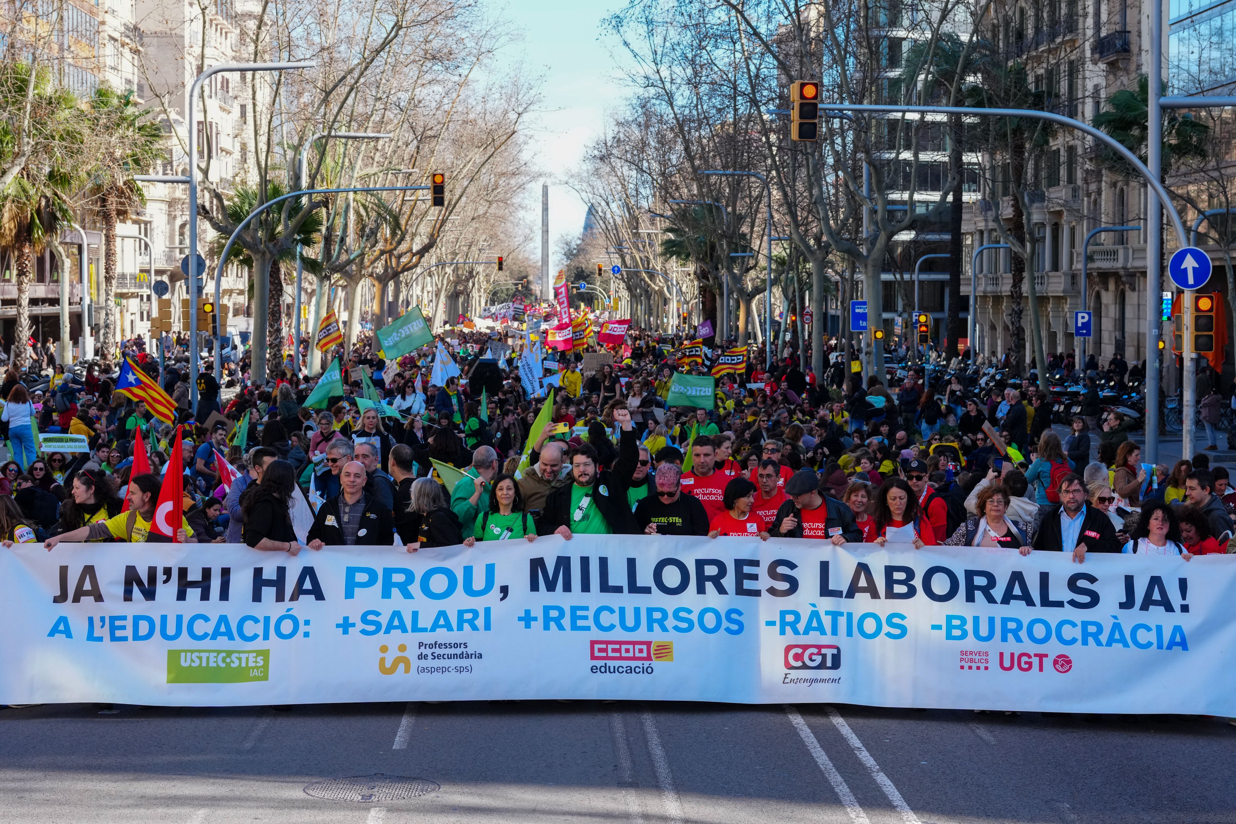 Pancartas durante la manifestación en Barcelona | ACN Pancartas durante la manifestación en Barcelona | ACN