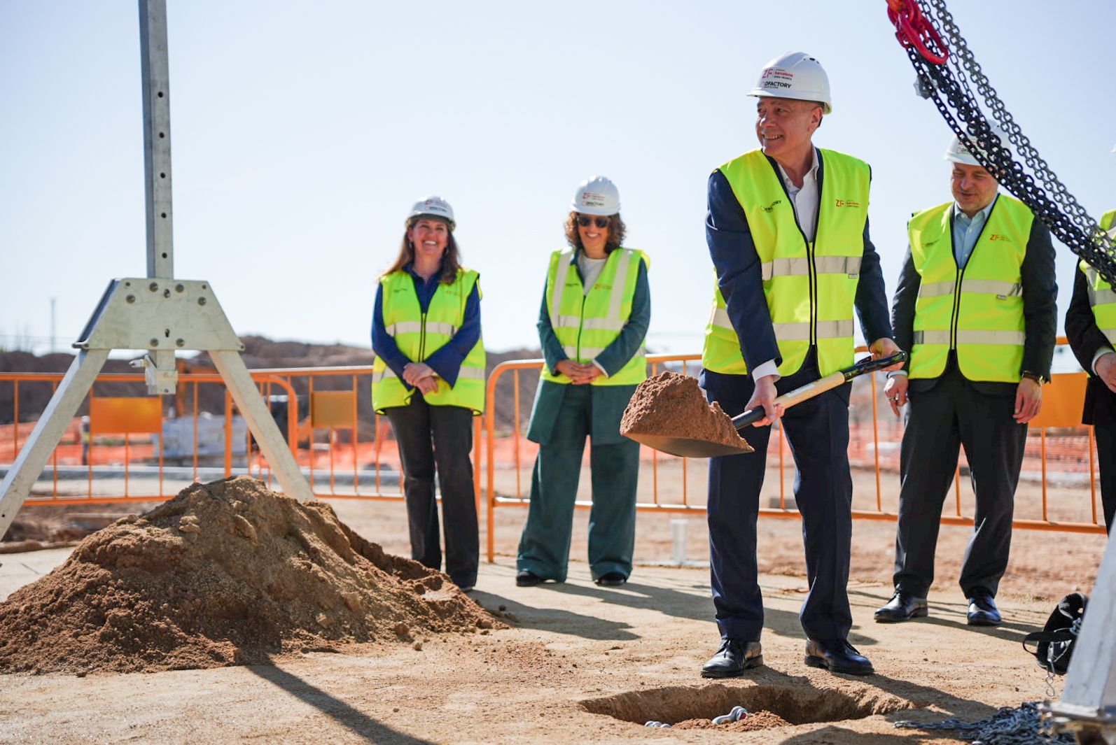 El delegat de l'Estat al CZFB, Pere Navarro, en l'acte de col·locació de la primera pedra del DFactory Barcelona | Cedida