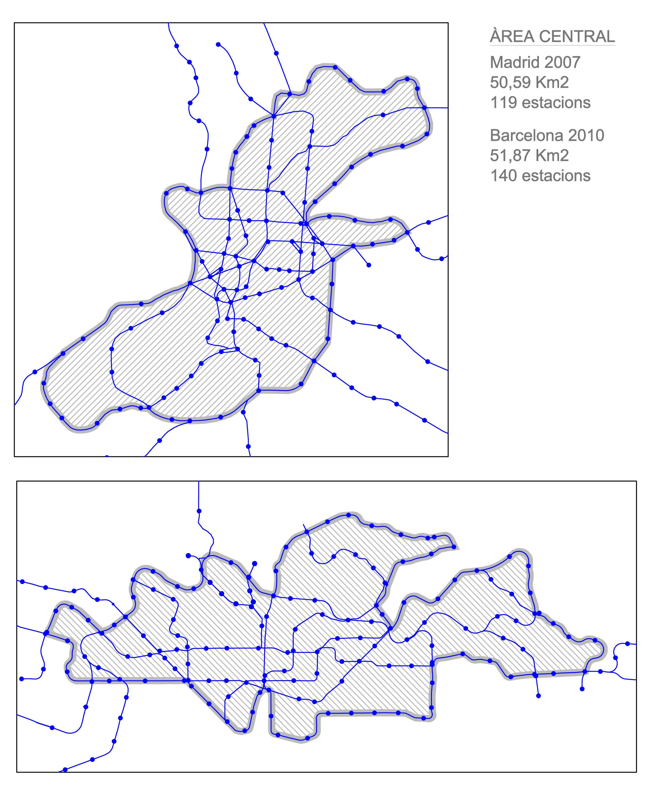 Comparativa de la densidad de estaciones de Barcelona y Madrid | Manel Larrosa