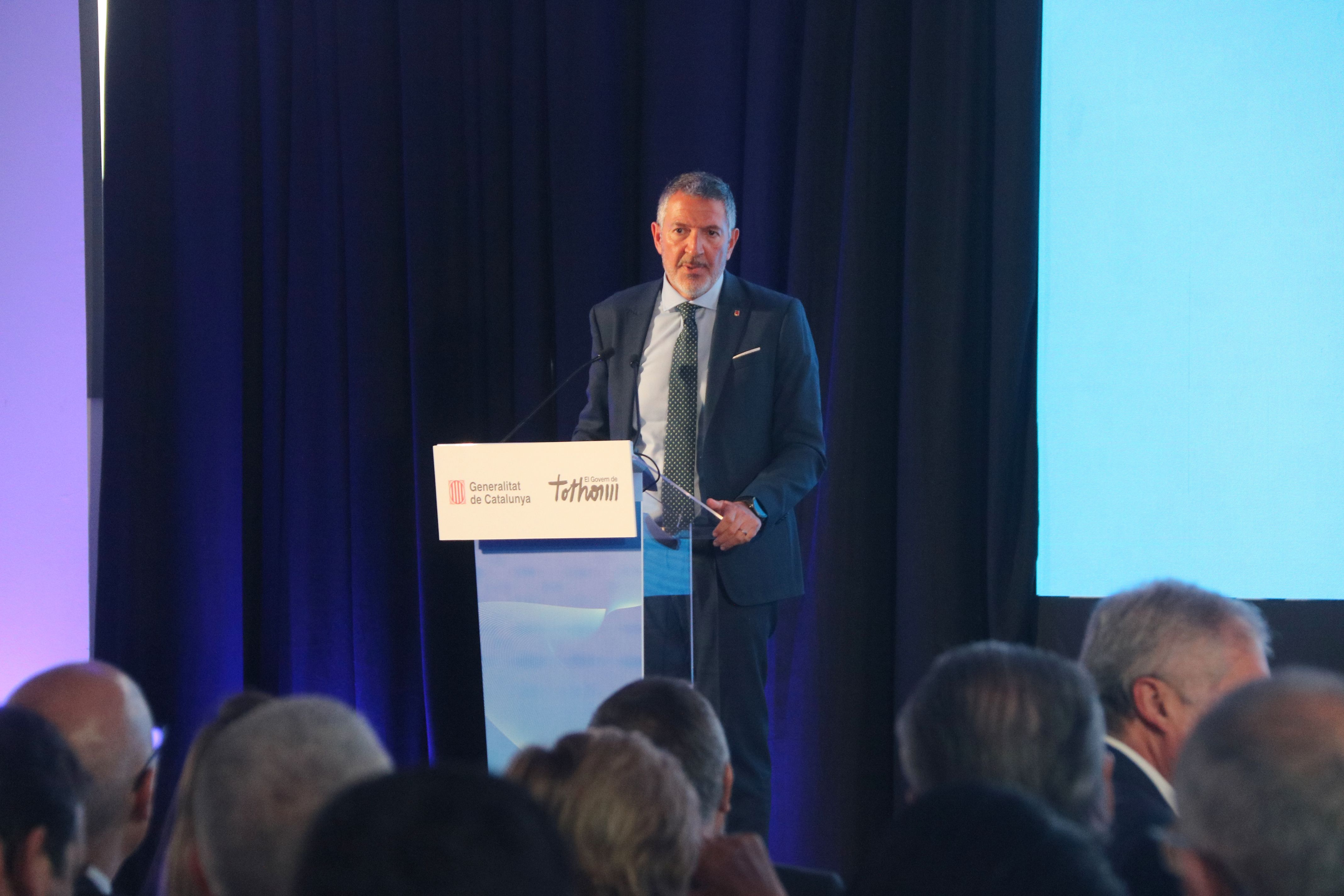 El conseller d'Empresa i Treball, Miquel Sàmper, clou la jornada 'Oportunitats empresarials en el sector de laa seguretat i la defensa a Catalunya' | Maria Asmarat (ACN)