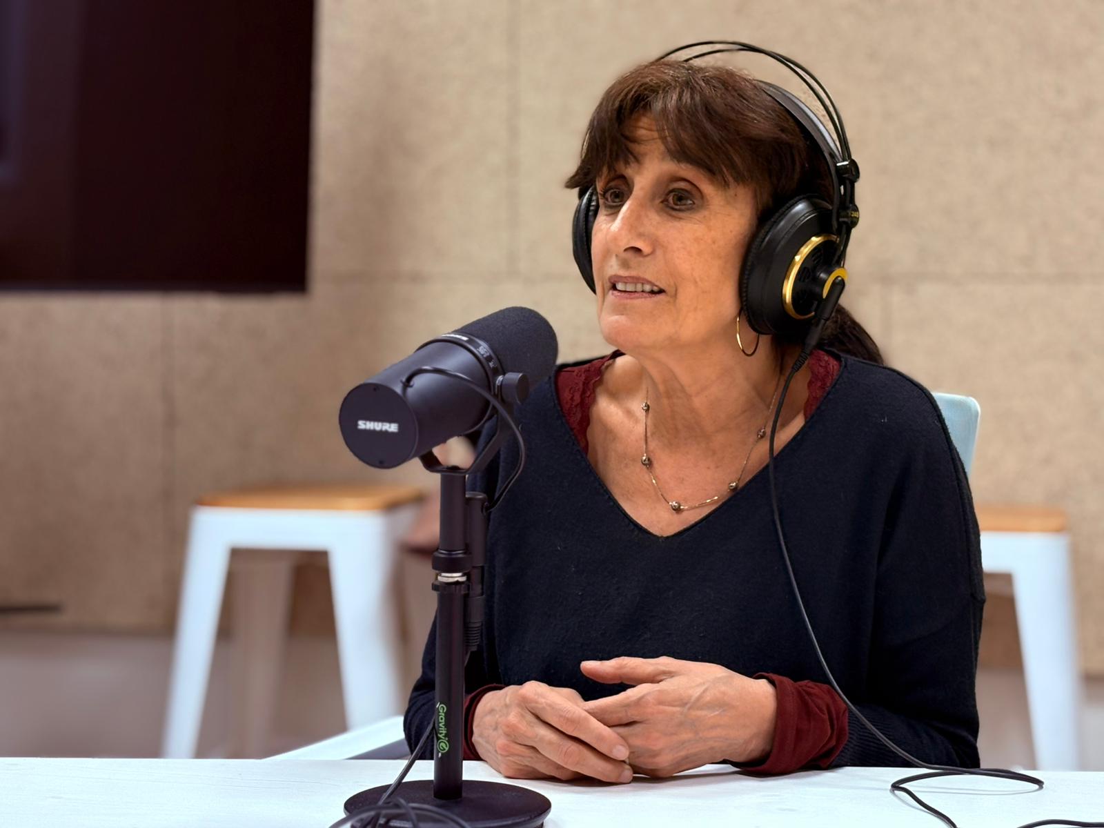 Daniela Tost, CEO de Virmedex Virtual Experiences, durant l'enregistrament del sisè episodi d'Històries d'Èxit | Txell Ferré