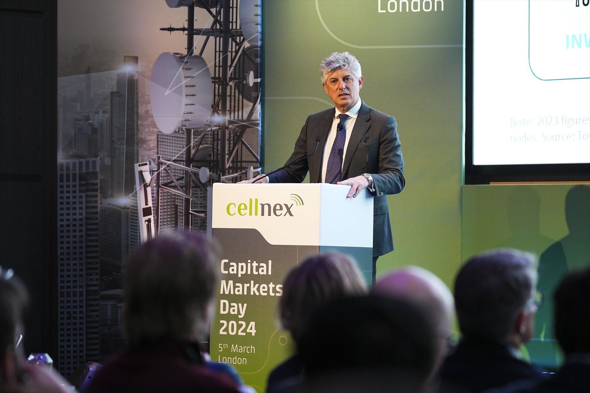El CEO de Cellnex, Marco Patuano, durant el Capital Markets Day de 2024 | Cedida