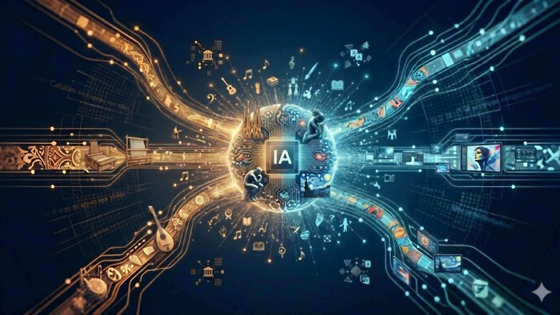 La IA ha de multiplicar la competitivitat, la cohesió i la projecció internacional de la llengua i la cultura pròpies | Imatge generada per IA