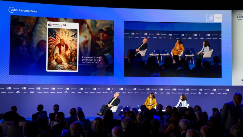 La polémica imagen de Trump vestido de Jesucristo en la red social X ha focalizado buena parte de la atención de la segunda mesa | Cedida