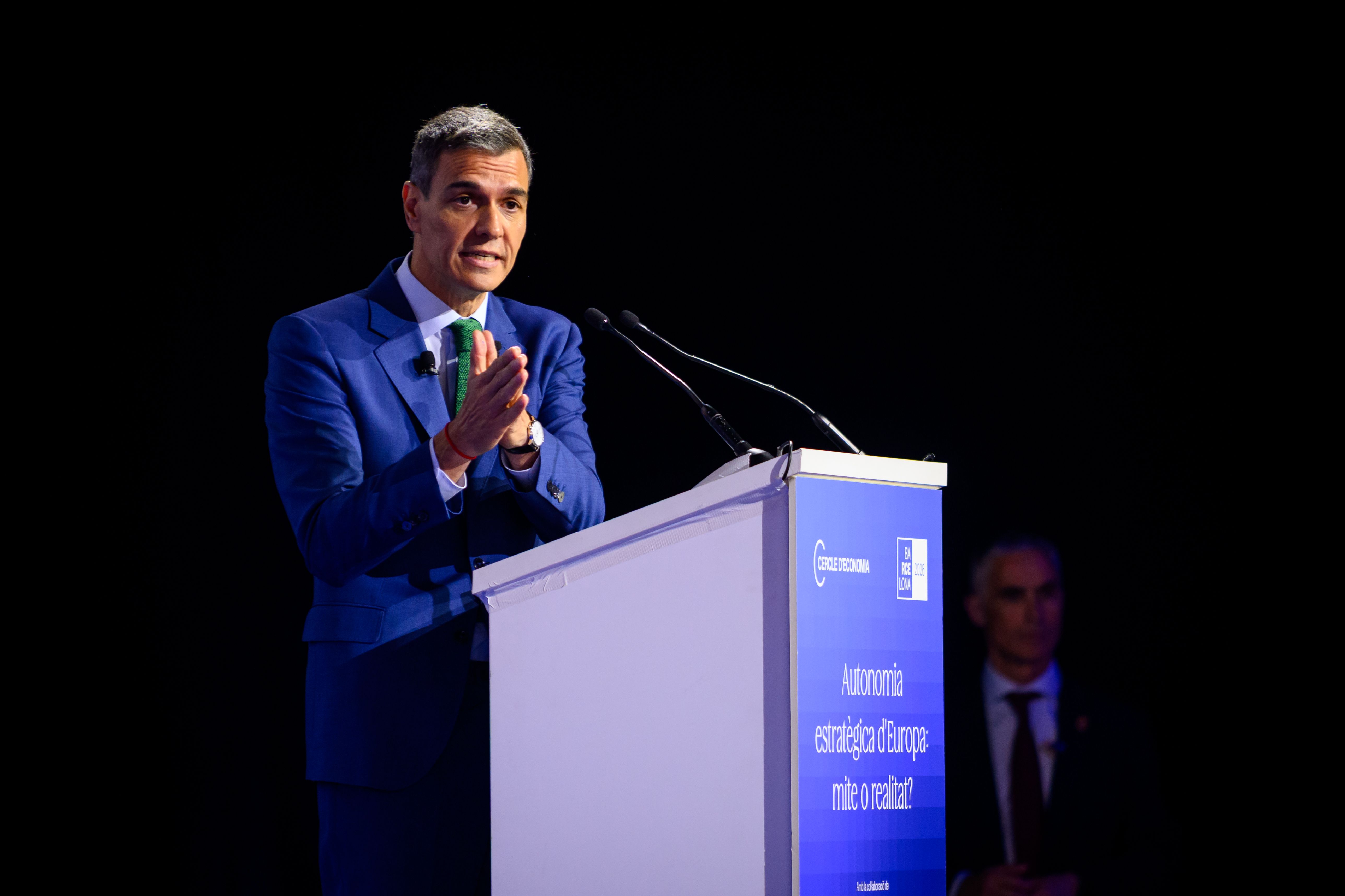 El president del govern espanyol, Pedro Sánchez, durant l'acte de clausura de la 41a Reunió del Cercle d'Economia | Cedida