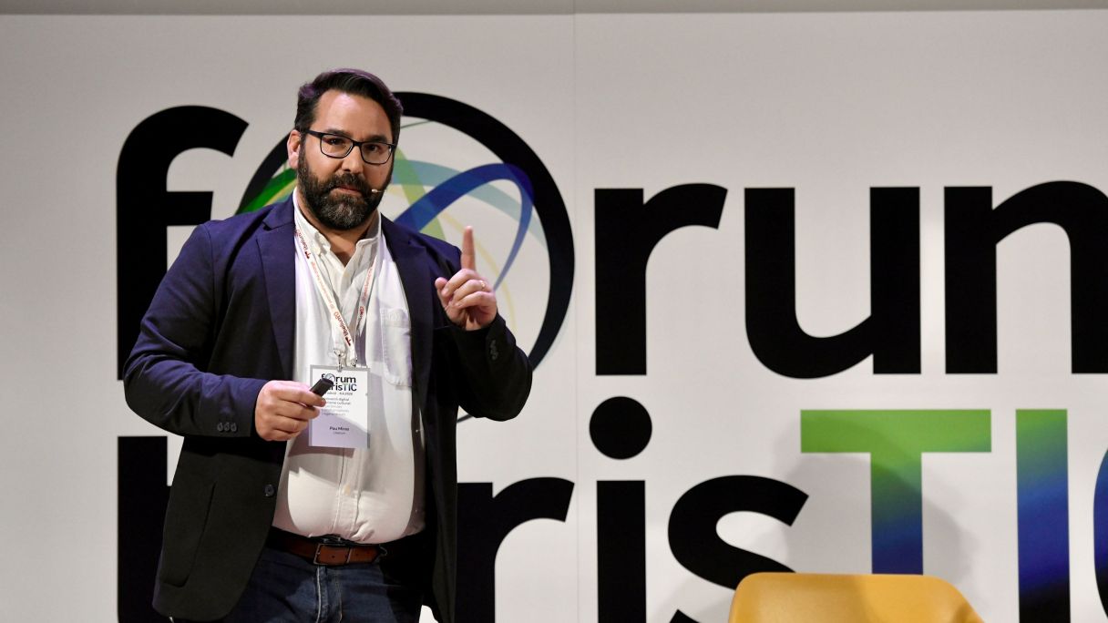 El consultor tecnològic de Libelium, Pau Miras, durant la seva intervenció en el Forum TurisTIC | Cedida El consultor tecnològic de Libelium, Pau Miras, durant la seva intervenció en el Forum TurisTIC | Cedida