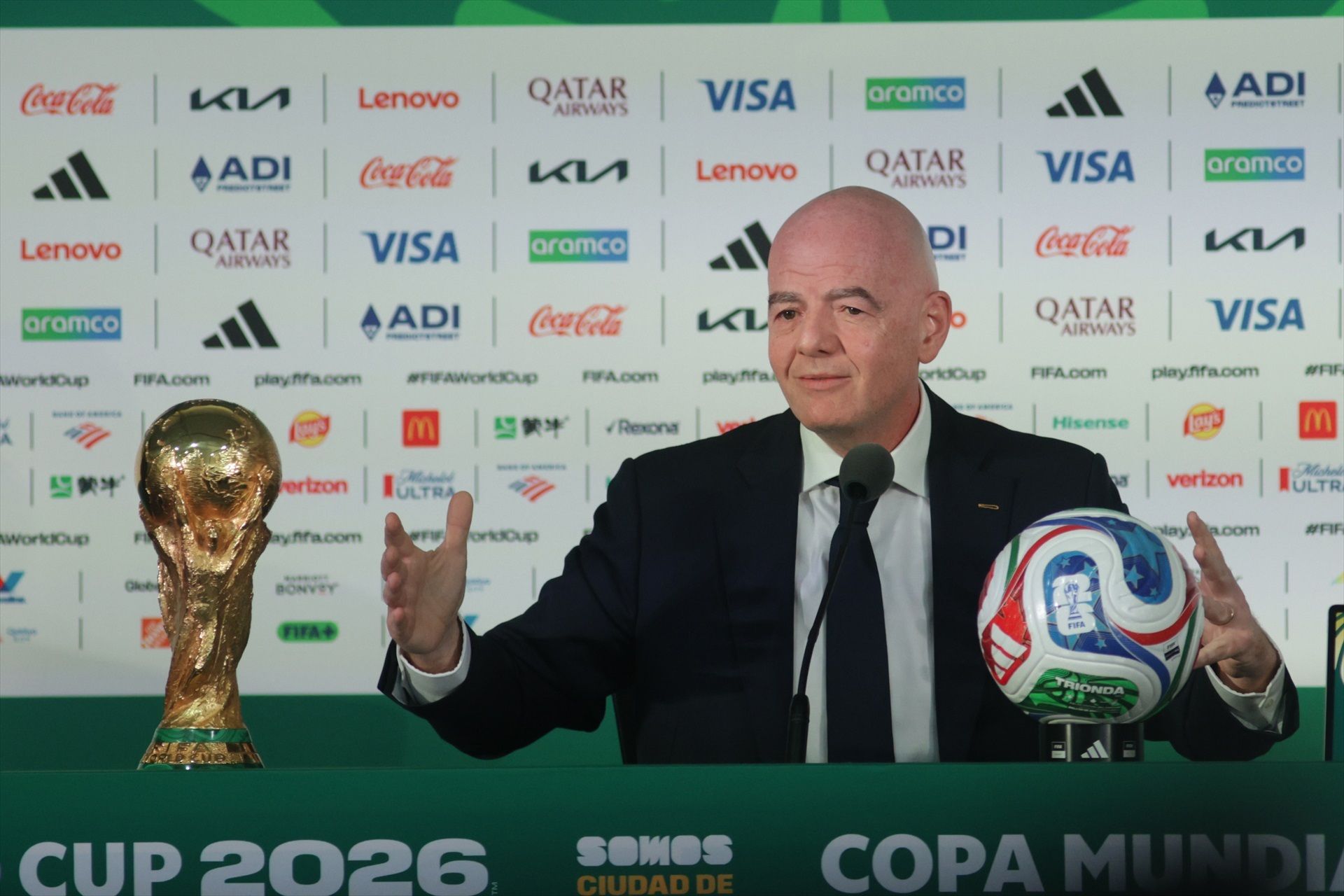 Gianni Infantino en una conferència de premsa prèvia a l'inici del Mundial | Ismael Rosas / eyepix via ZUMA Pre / DPA (Europa Press)