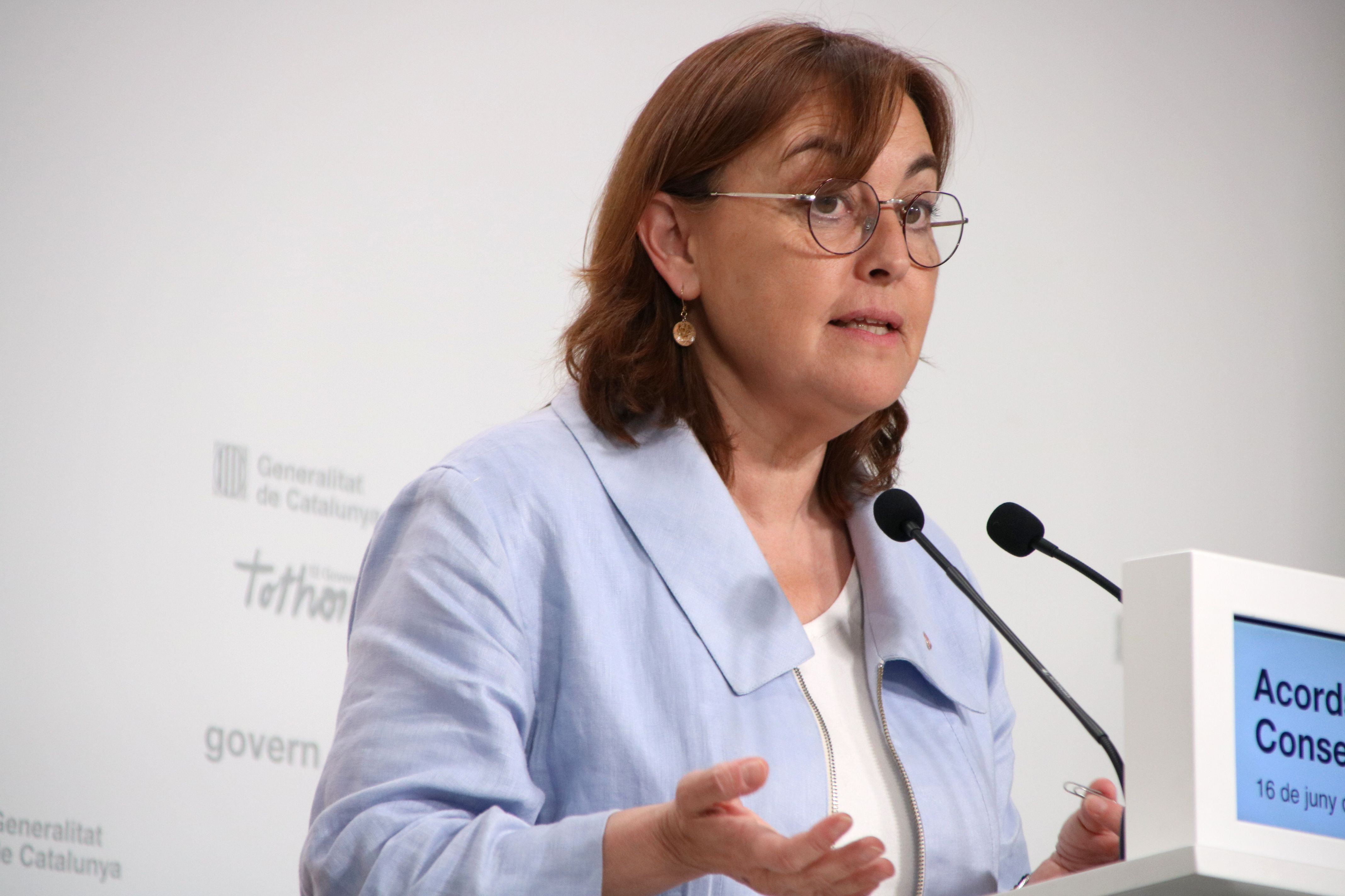La portaveu del Govern, Sílvia Paneque, a la roda de premsa posterior al consell executiu | Sara Soteras (ACN)