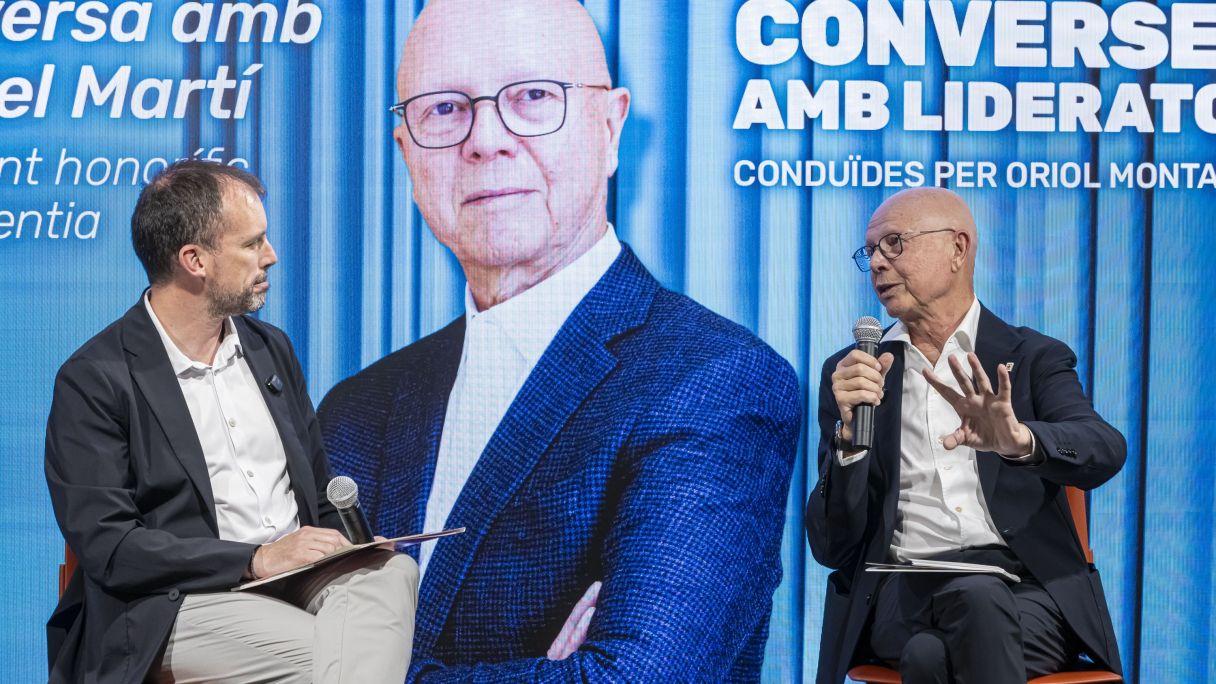 Miquel Martí (dreta), durant la conversa amb Oriol Montanyà (esquerra) | Marc Llibre Miquel Martí (dreta), durant la conversa amb Oriol Montanyà (esquerra) | Marc Llibre