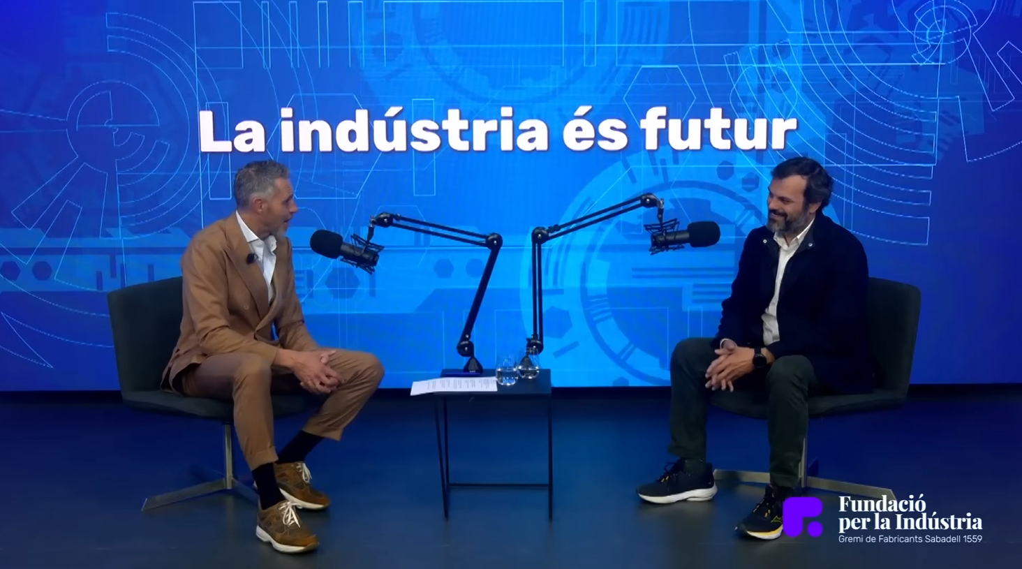 Umberto Salerno y Antonio García, director general de Bossard, durante el último episodio de 'La indústria és futur' | Captura de pantalla