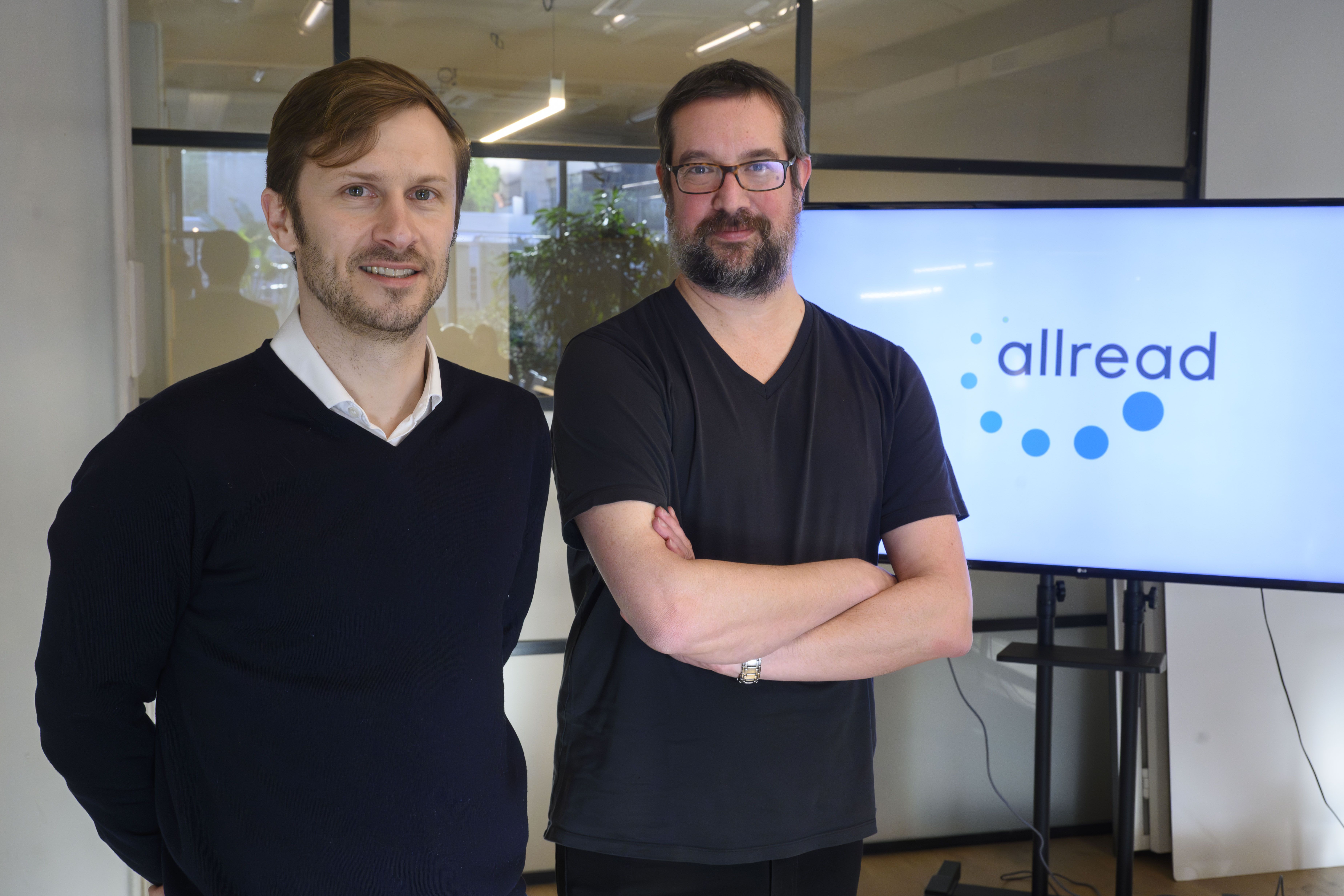 Els cofundadors d'AllRead, el CEO Adriaan Landman (esquerra) i el director de tecnologia Marçal Rossinyol (dreta) | Cedida