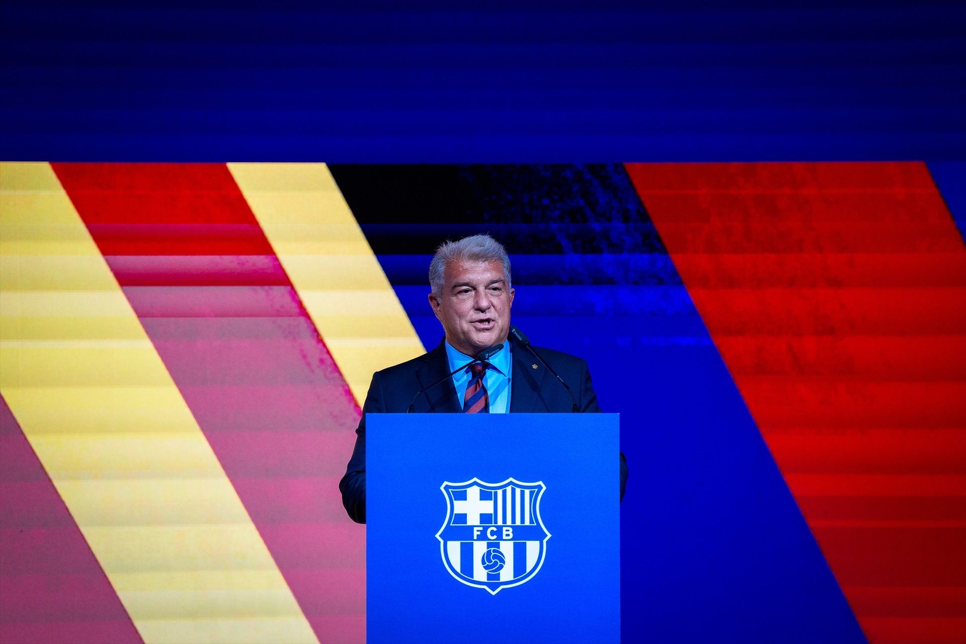 El president del FC Barcelona, Joan Laporta, a la presa de possessió del seu tercer mandat | Cedida pel FC Barcelona El president del FC Barcelona, Joan Laporta, a la presa de possessió del seu tercer mandat | Cedida pel FC Barcelona