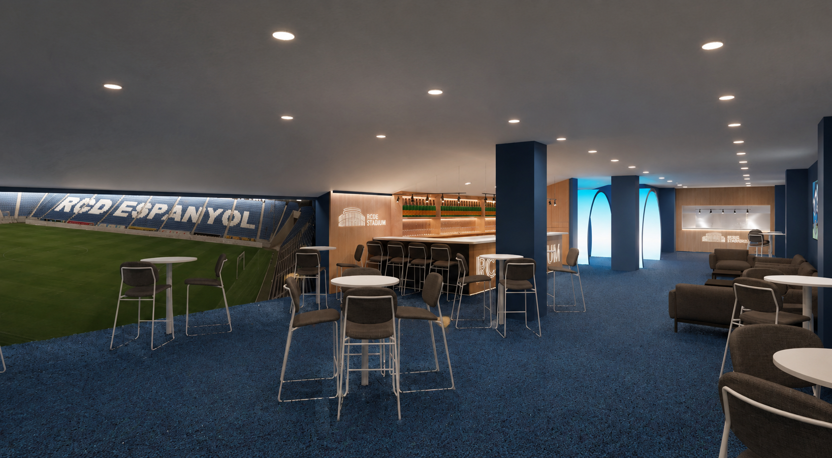 'Render' del nuevo Tunnel Club del RCDE Stadium | Cedida