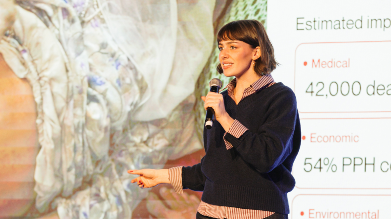 Olivia Genova, consellera delegada de Nataly, presenta el projecte durant un 'pitch' | Cedida Olivia Genova, consellera delegada de Nataly, presenta el projecte durant un 'pitch' | Cedida