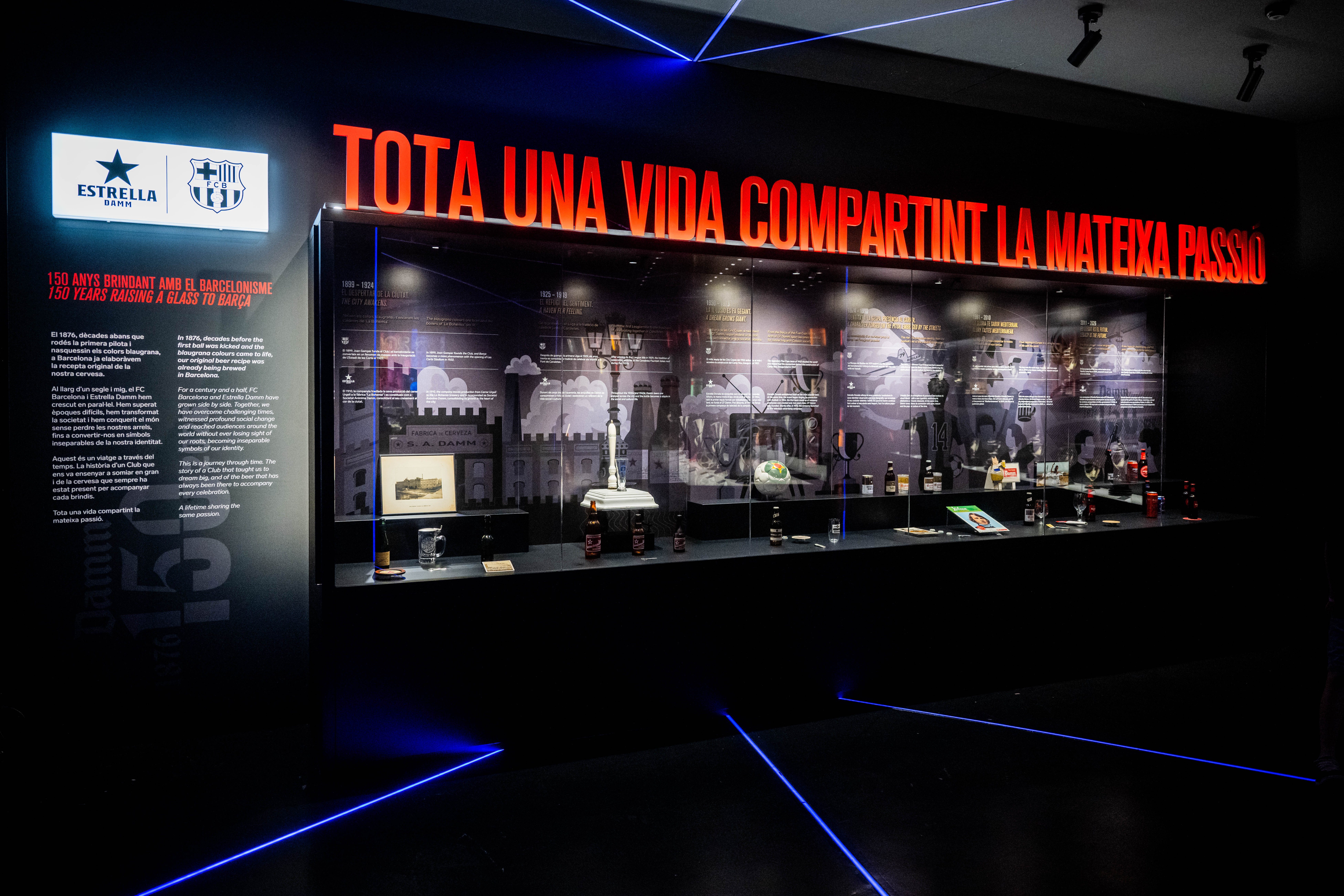 Sota el lema 'Tota una vida compartint la mateixa passió', el nou espai analitza l'evolució paral·lela de totes dues entitats des del 1876 fins a l'actualitat | Cedida Sota el lema 'Tota una vida compartint la mateixa passió', el nou espai analitza l'evolució paral·lela de totes dues entitats des del 1876 fins a l'actualitat | Cedida