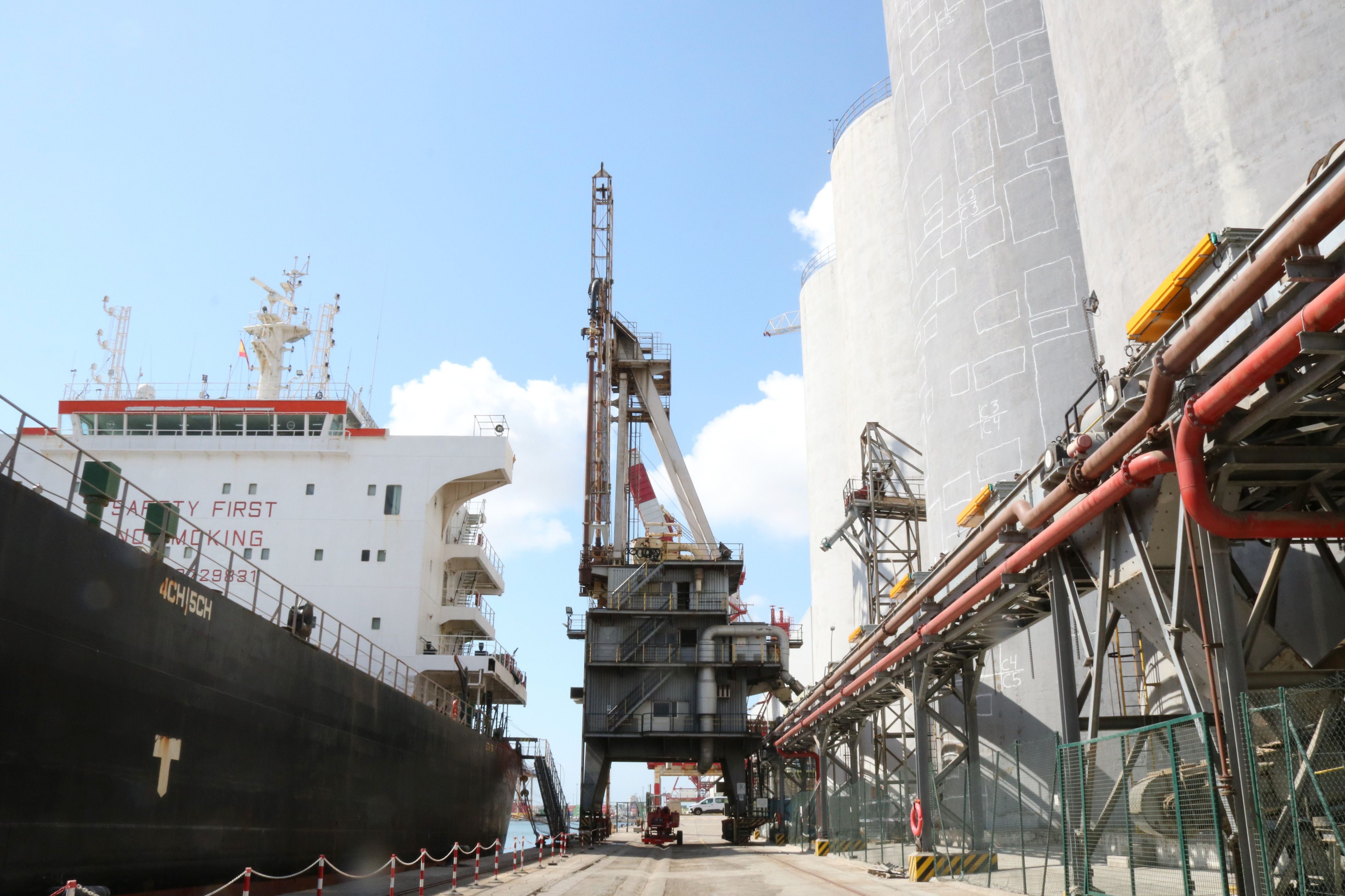 Una grua a l'espai industrial d'Elian al port de Barcelona | Andrea Salazar (ACN)