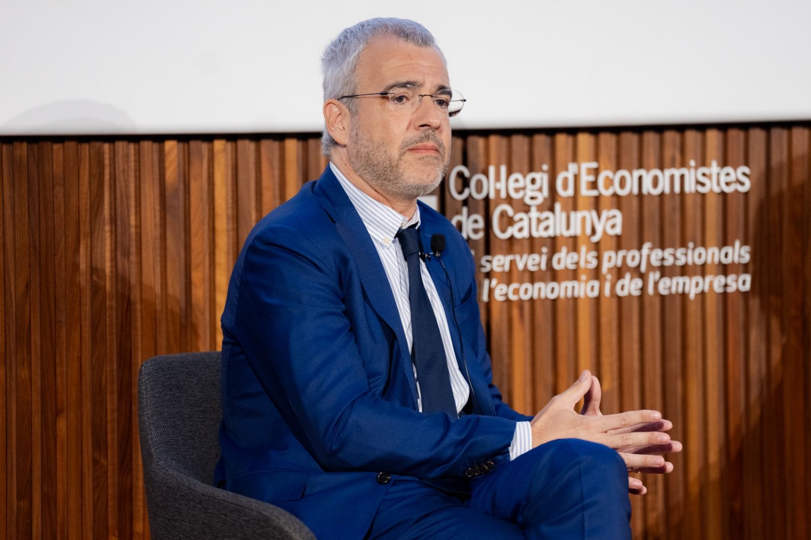 El presidente de Aena, Mauricio Lucena, en el Col·legi d'Economistes de Catalunya | Cedida