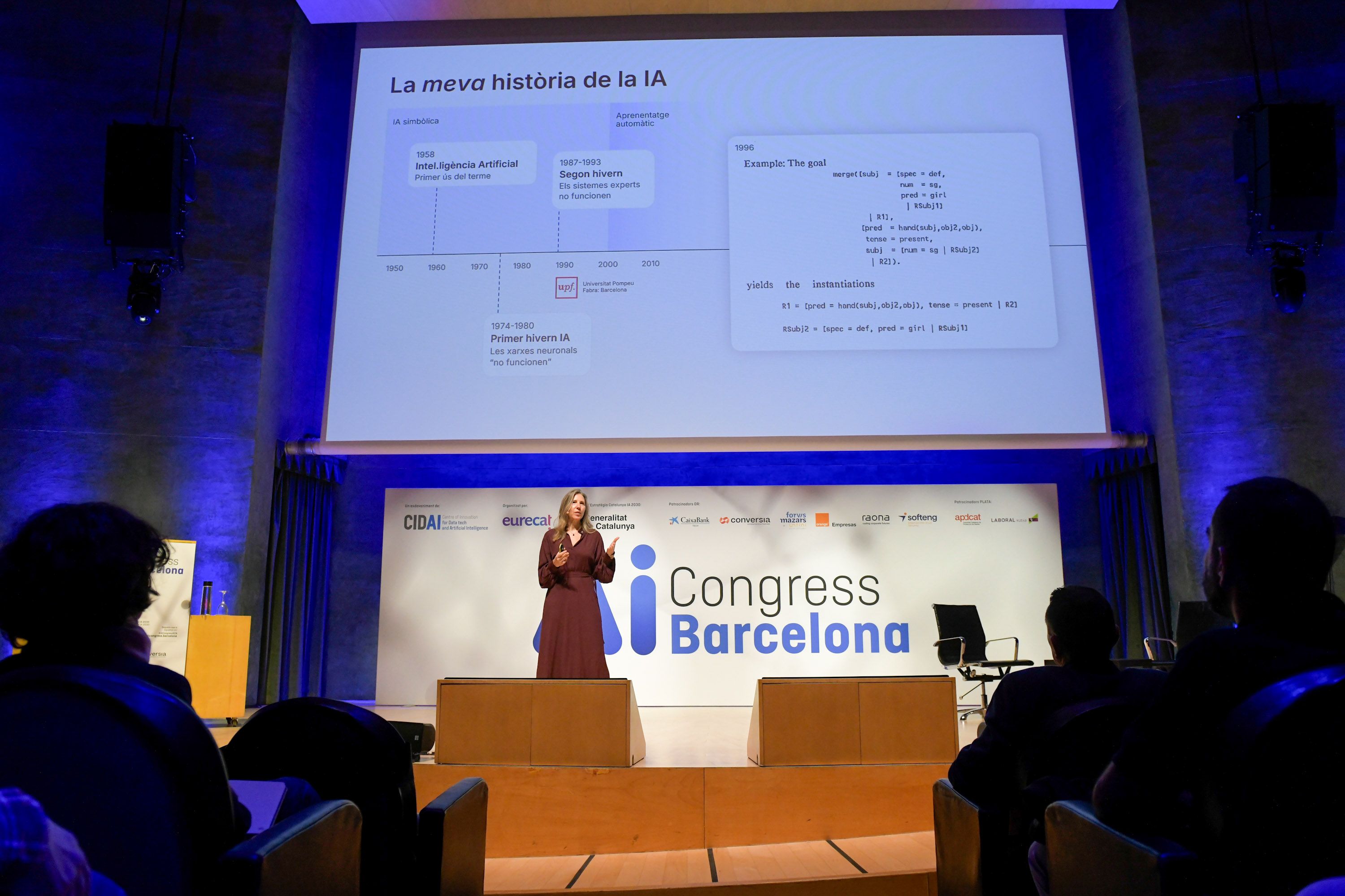 Ariadna Font, fundadora de Alinia AI, en su ponencia en el AI Congress | Cedida