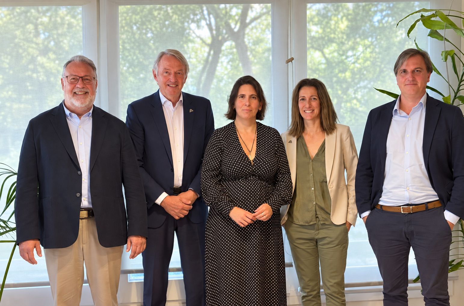 José Luis García (Aggity), Oscar Pierre (Aggity), Marta Cejuela (Cargo Drone Solutions), Lara Iglesia (Cargo Drone Solutions) i Abraham López (Aggity) | ACN