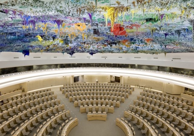 Figueras va instal·lar les butaques del Hall XX de l'ONU a Ginebra Figueras va instal·lar les butaques del Hall XX de l'ONU a Ginebra
