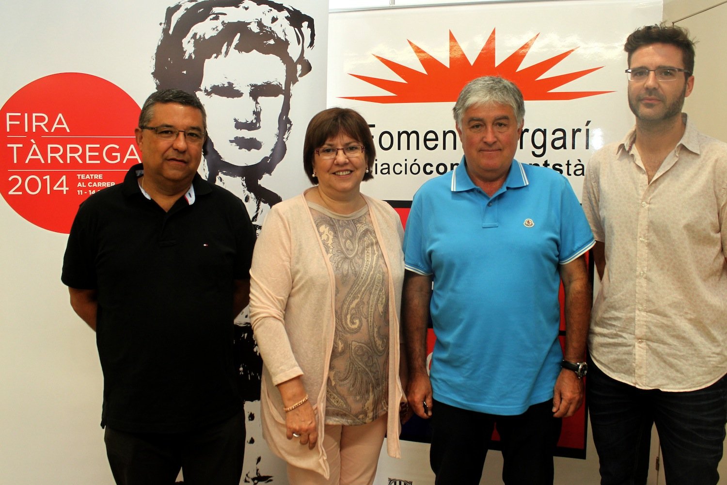 L'alcaldessa de Tàrrega i presidenta del Consell d'Administració de FiraTàrrega, R. M. Perelló, amb el president de Foment Targarí, A. Figueras