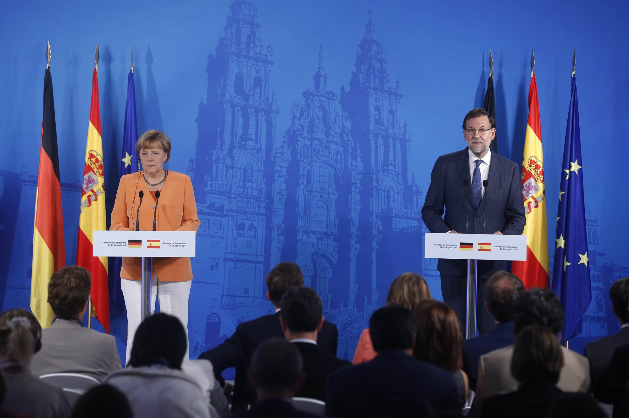Merkel i Rajoy han exhibit una bona sintonia Merkel i Rajoy han exhibit una bona sintonia