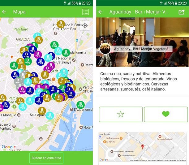 L'aplicació ofereix ofertes per a la comunitat vegetariana i vegana de Barcelona