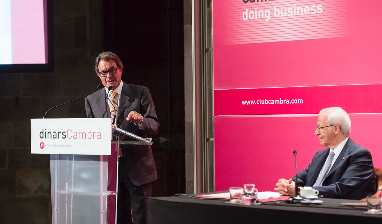Artur Mas durant la conferència al Dinar Cambra Artur Mas durant la conferència al Dinar Cambra