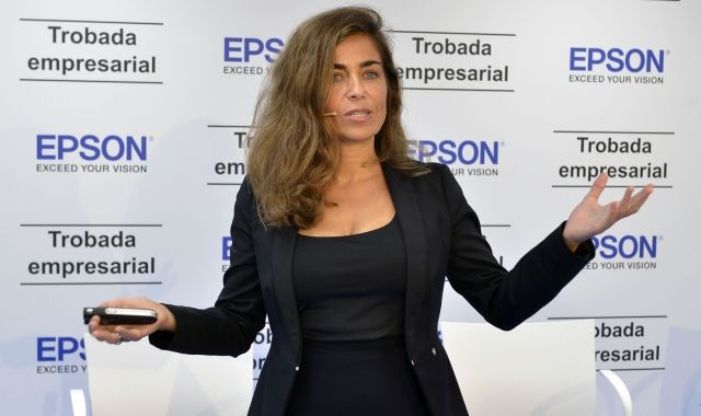 Voces, durant la seva participació a l'acte d'Epson. Cedida 