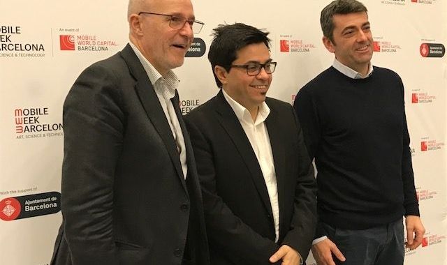 Grau, Pisarello i Baselga, en la presentació de la Mobile Week | NNG